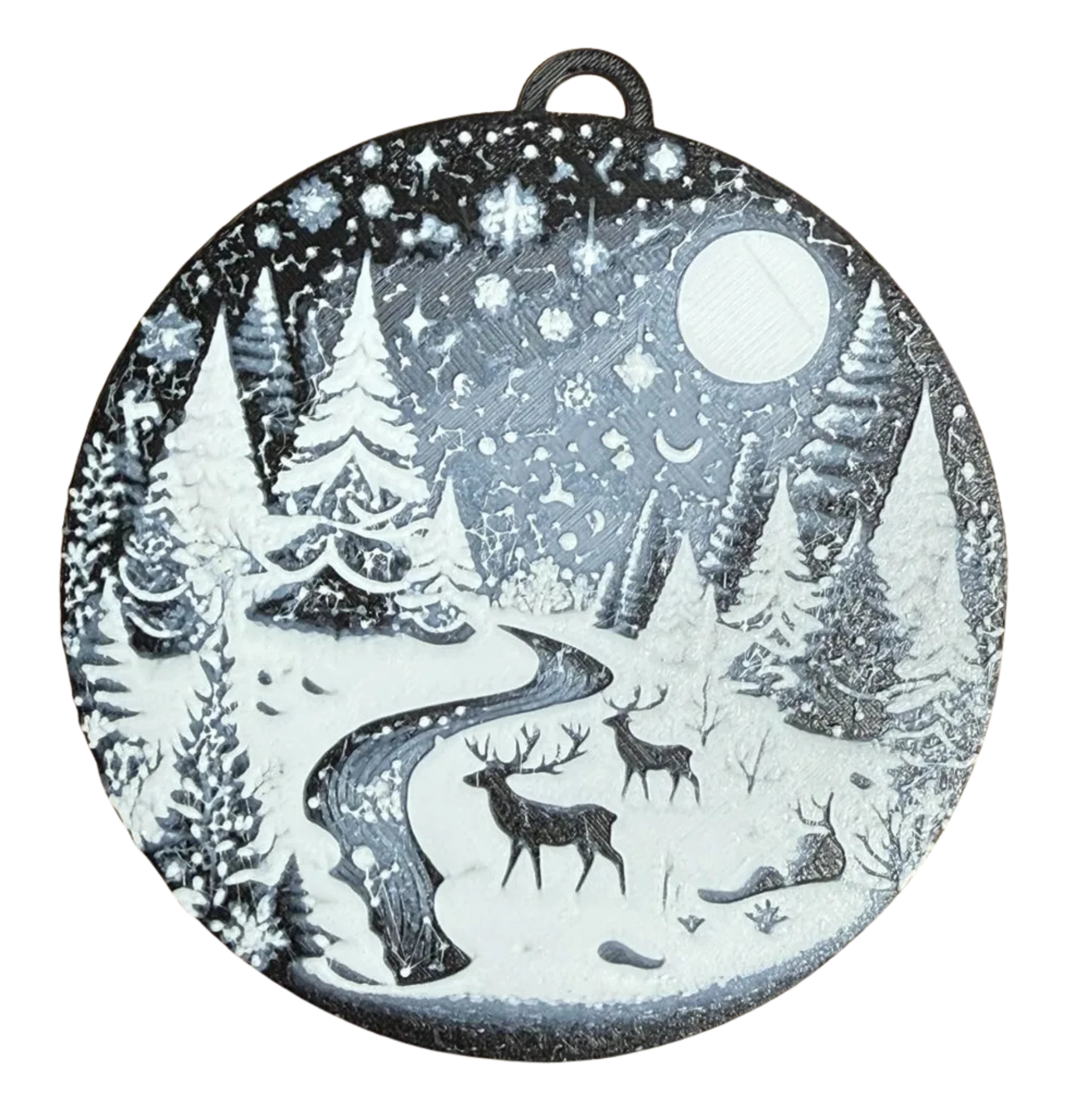 Christmas landscape in snow globe hueforge