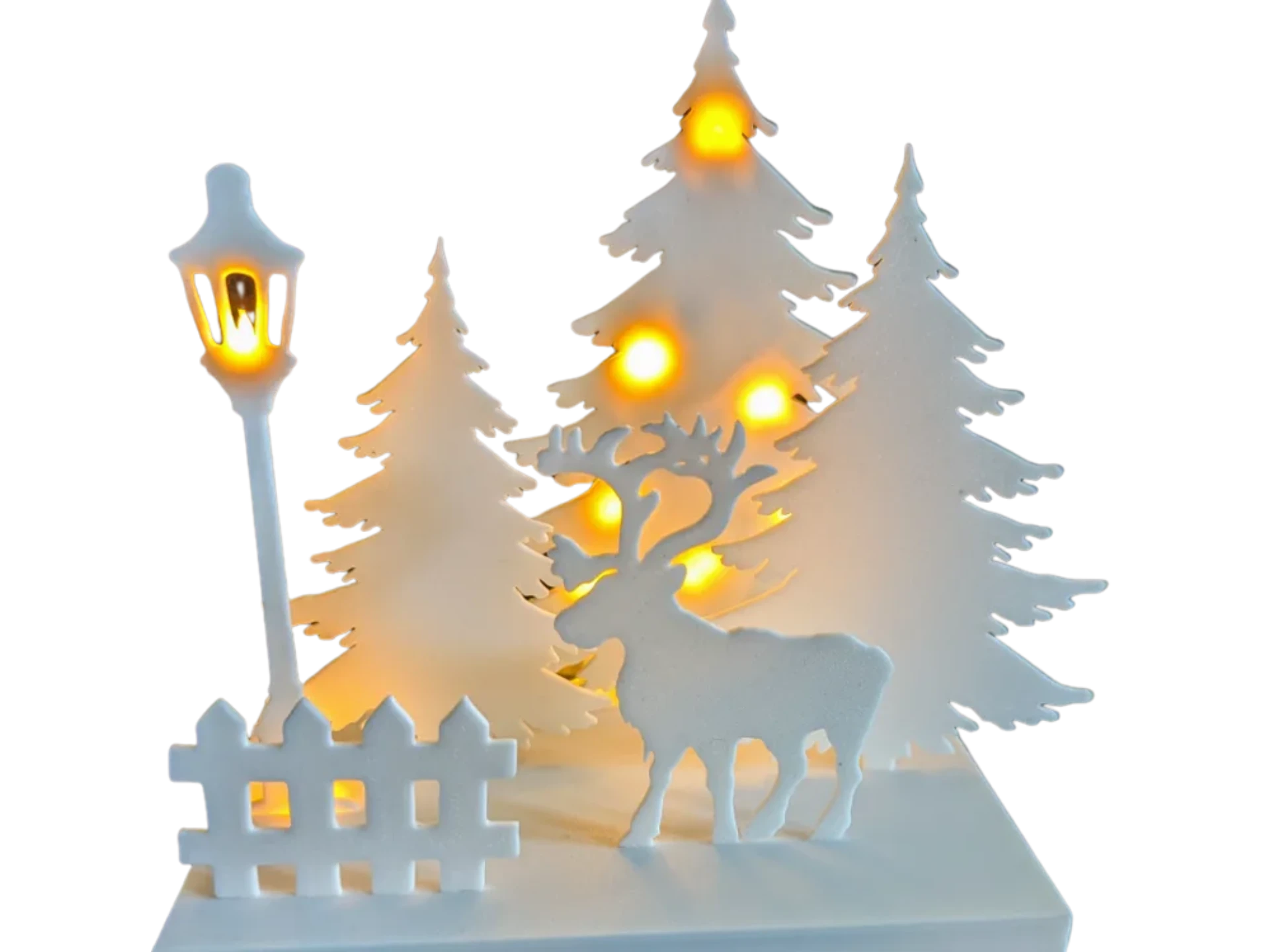 christmas stand with reindeer