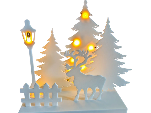 christmas stand with reindeer