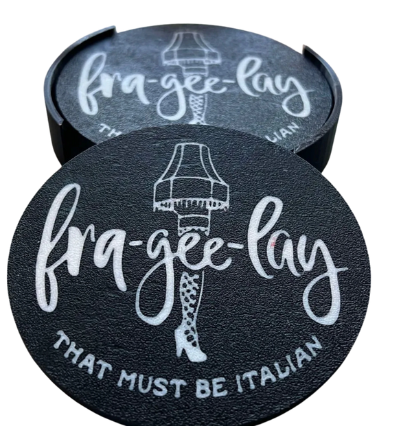 Fra-gee-lay Christmas Story Set of 4 coasters