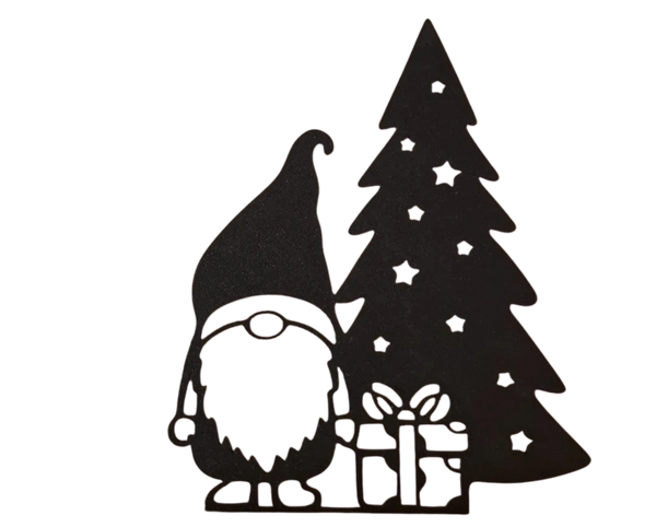 Christmas Santa gnome with Gift