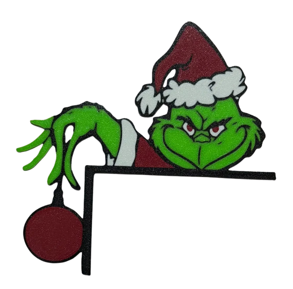 wall art, corner door grinch