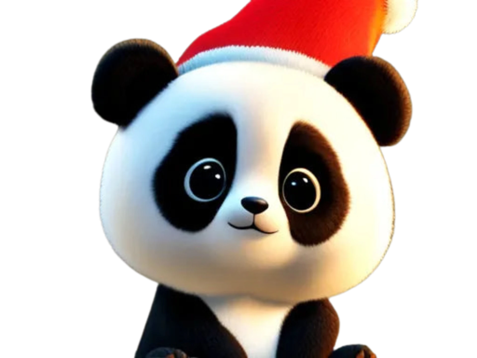Cute Panda with Christmas Hat