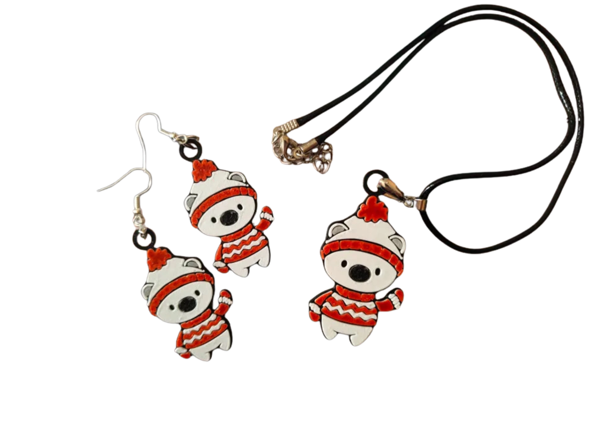 Cute Polar Bear - Earrings and Necklace
