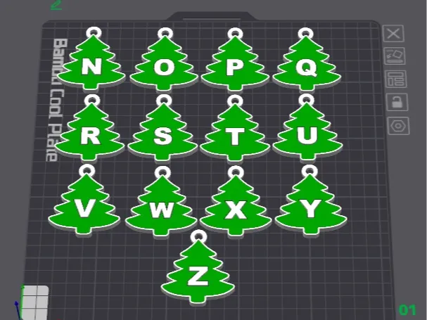 xmas-tree alphabet N-Z-keychainscommercial