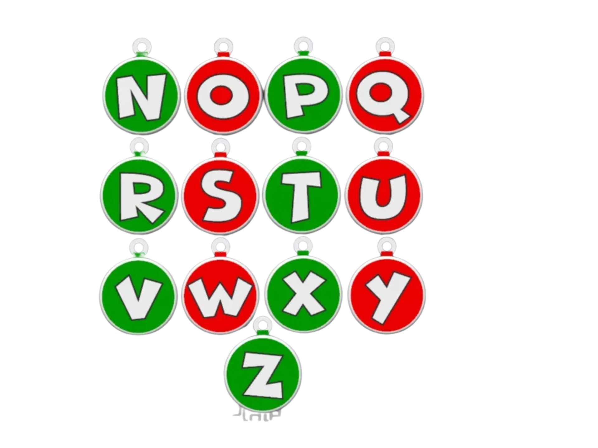 xmas-bauble alphabet N-Z-keychainscommercial