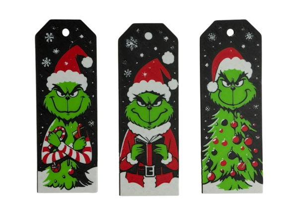 Set of 3 Grinch bookmarks