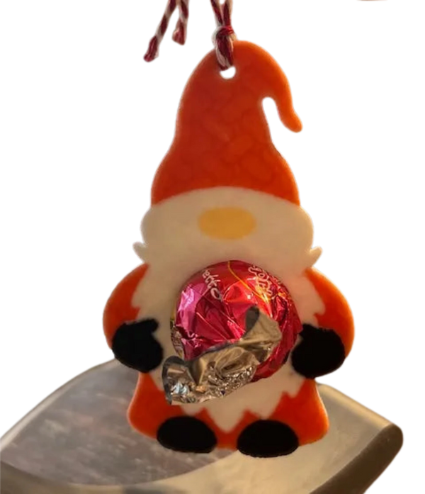 Santa Gnome Candy Ornament