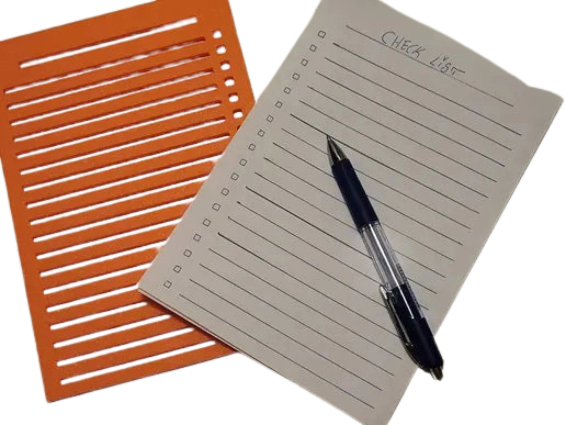 Check list template for A5 paper or notebooks