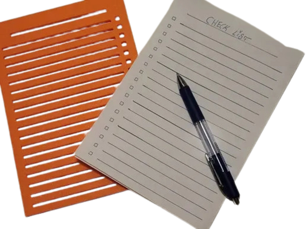 Check list template for A5 paper or notebooks