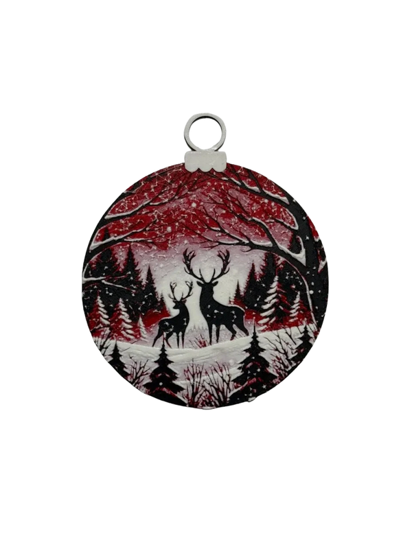 reindeer christmas ball at sunrise