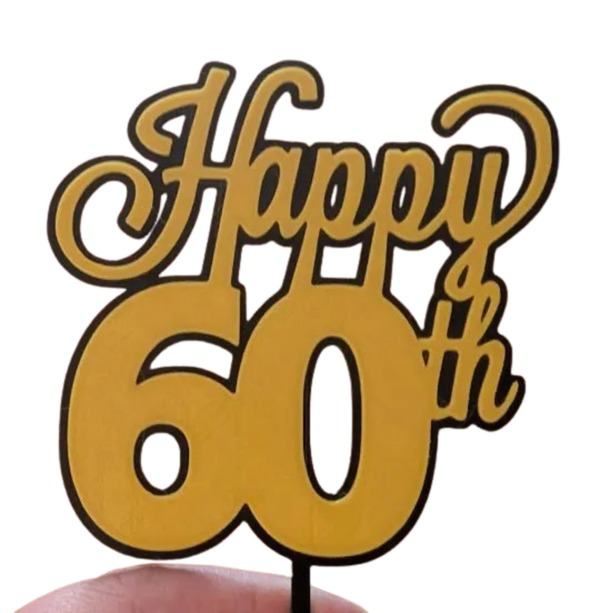 Happy 60th Cake Topper