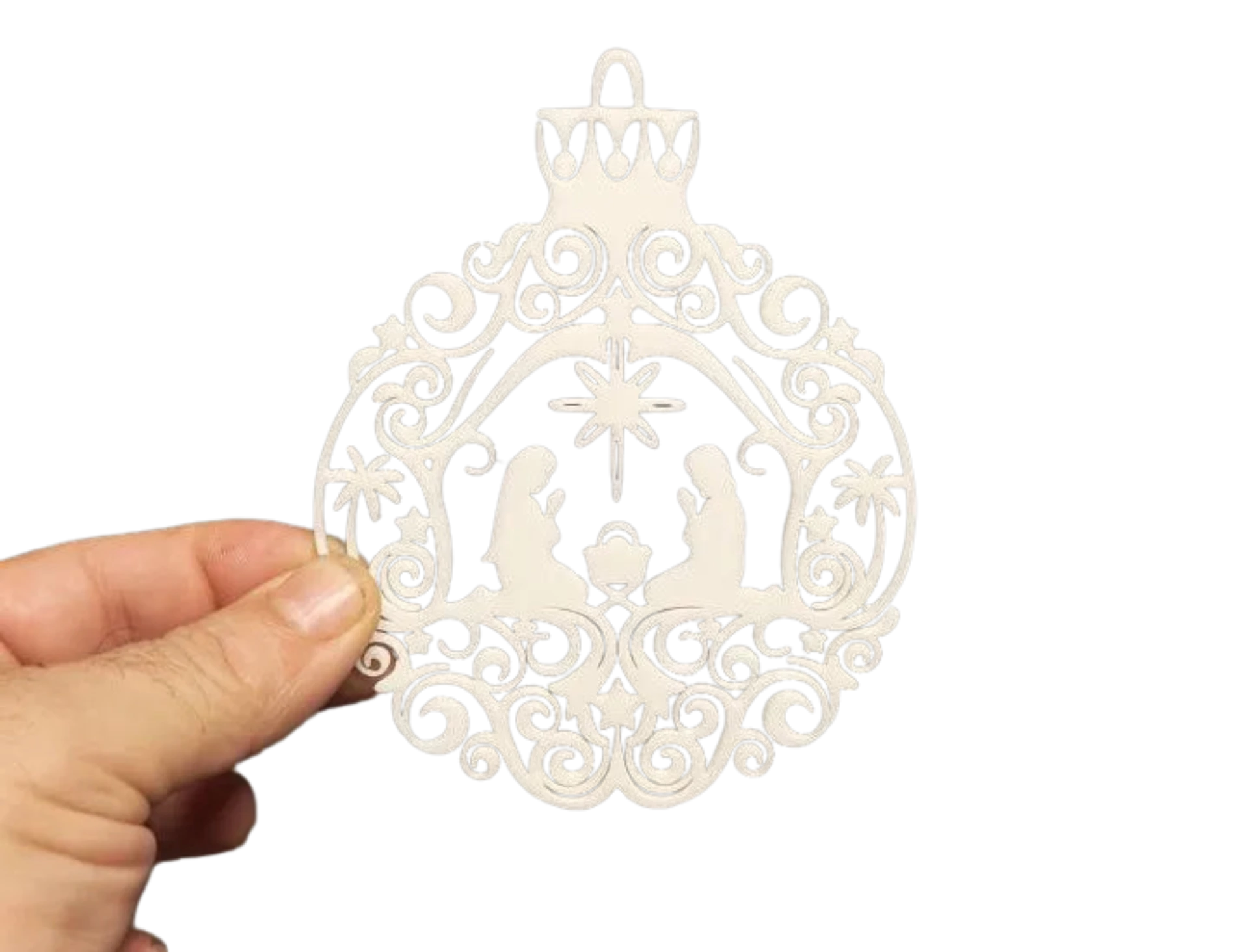 Christmas ball nativity scene