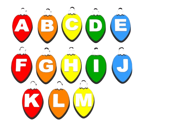 xmas-lights alphabet A-M-keychainscommercial