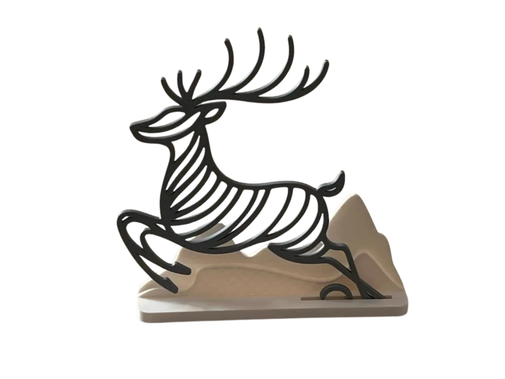 Deer in Snowy Mountains – Elegant Two-Piece Decor