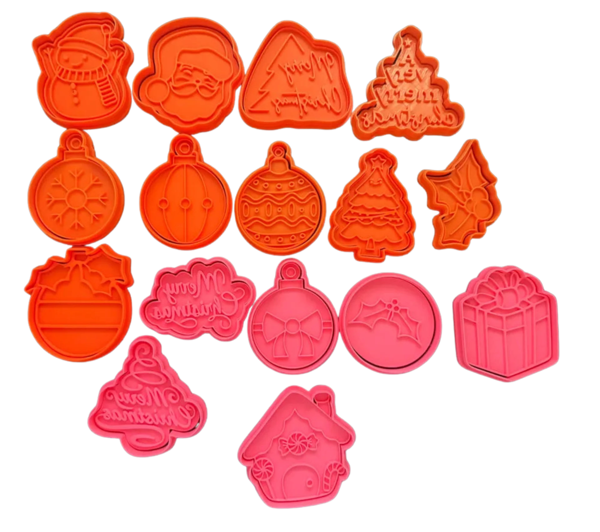 christmas cookie cutters and stamps. set of 16