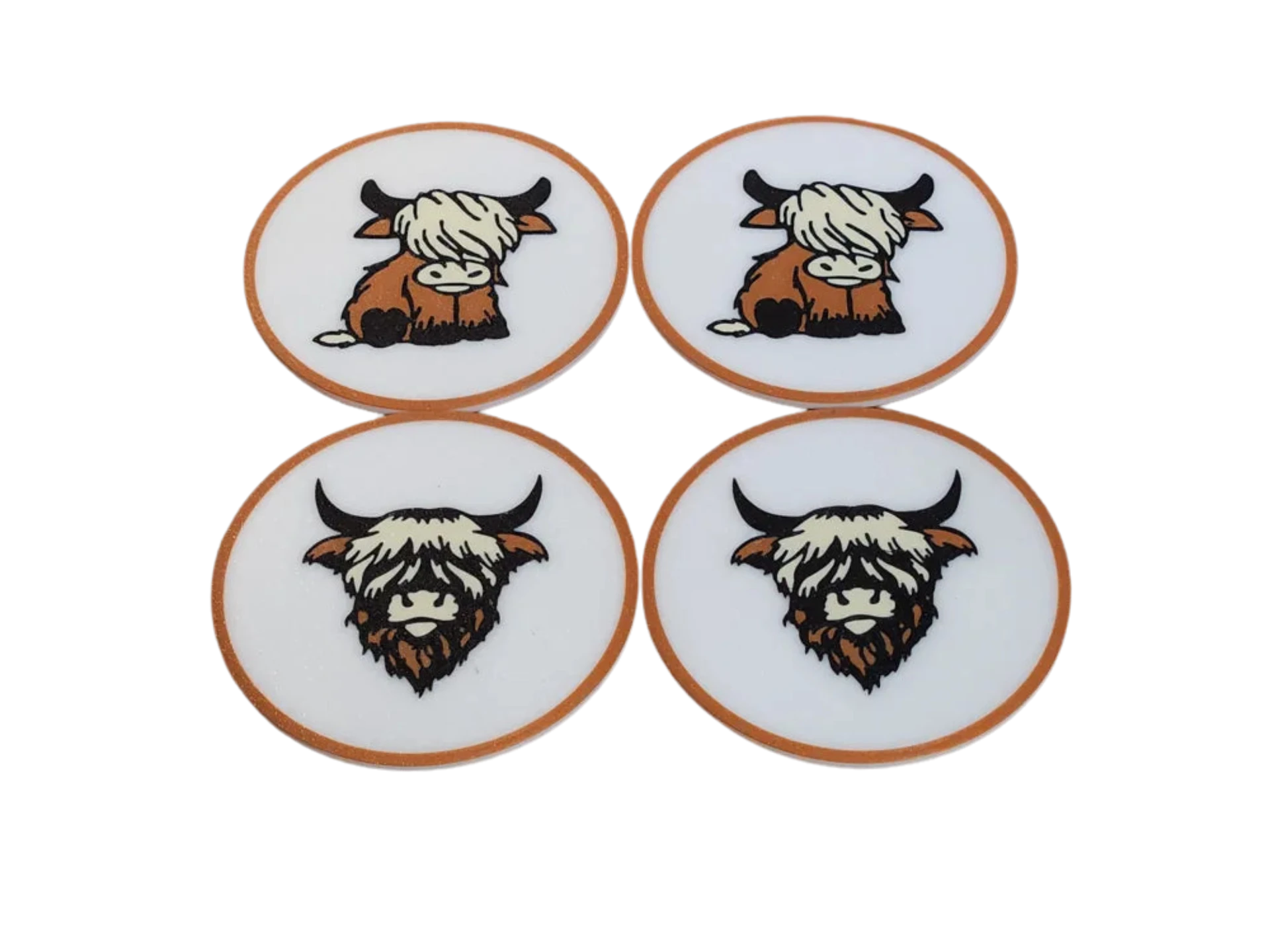 Faster Print - Highland Cow Coasters Remixed