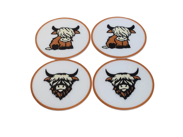 Faster Print - Highland Cow Coasters Remixed
