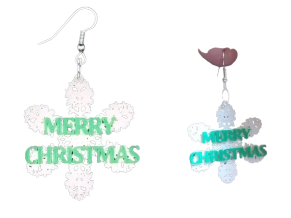 Christmas Snowflake Earrings 30 minute Print