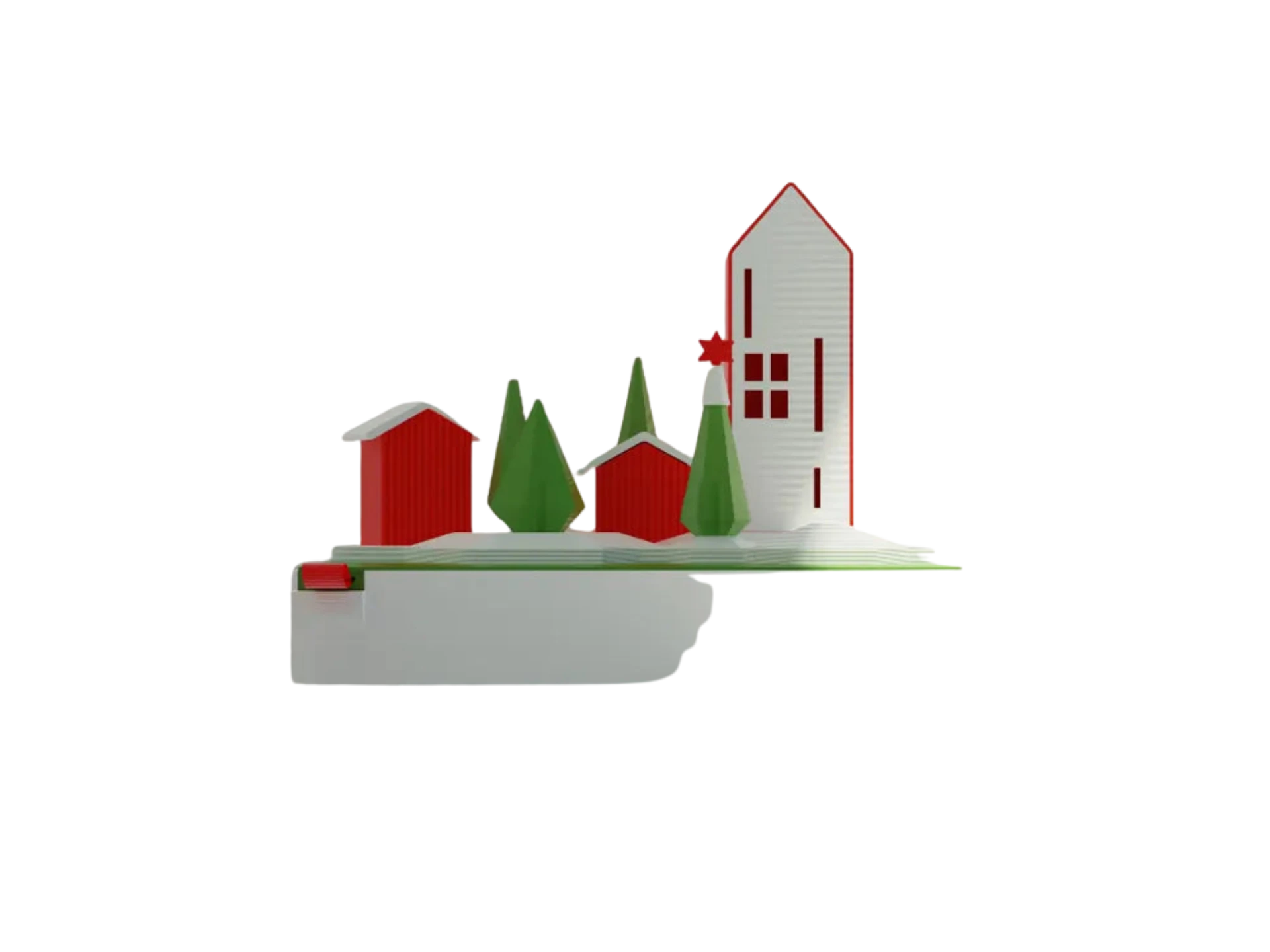 Christmas Village tray decor