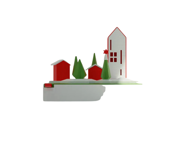Christmas Village tray decor