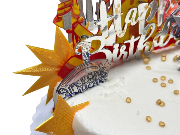 Star cake topper birthday planets astronauts space