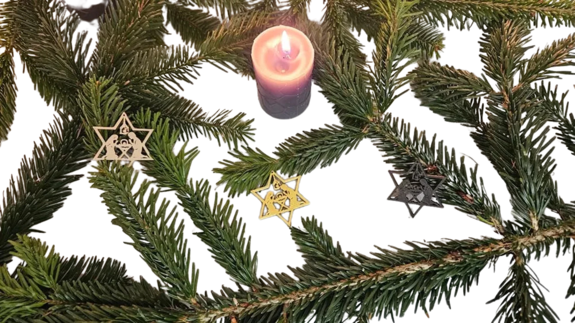 Crib / nativity scene in a star