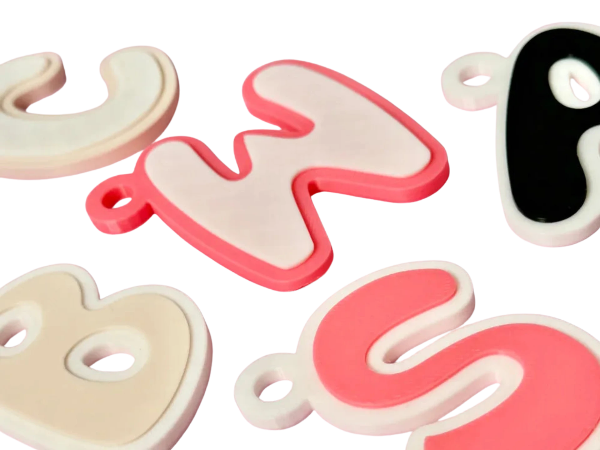 Retro Letter Keyrings | Keychain Double Layer