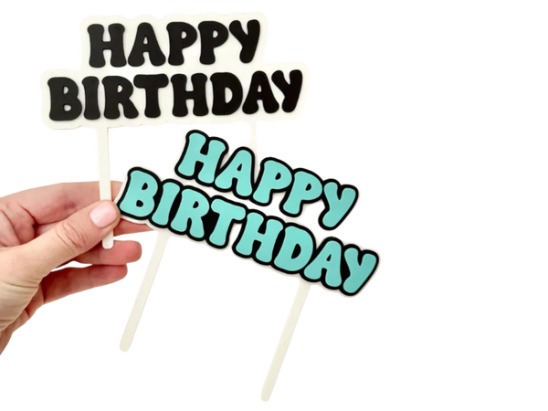 Happy Birthday Cake Topper | Layered Topper