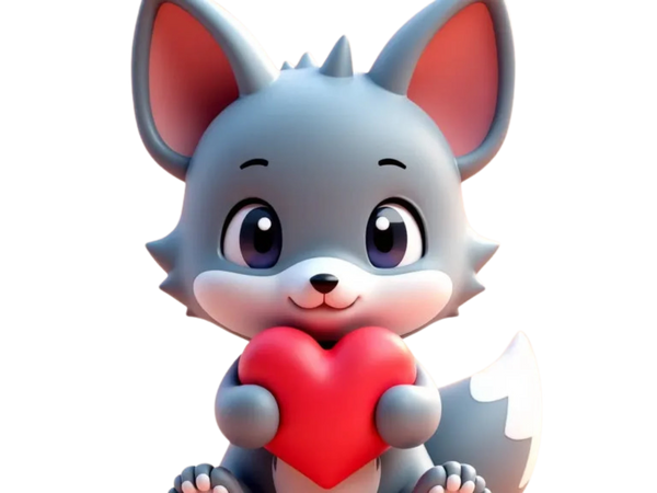Cute Wolf with big heart
