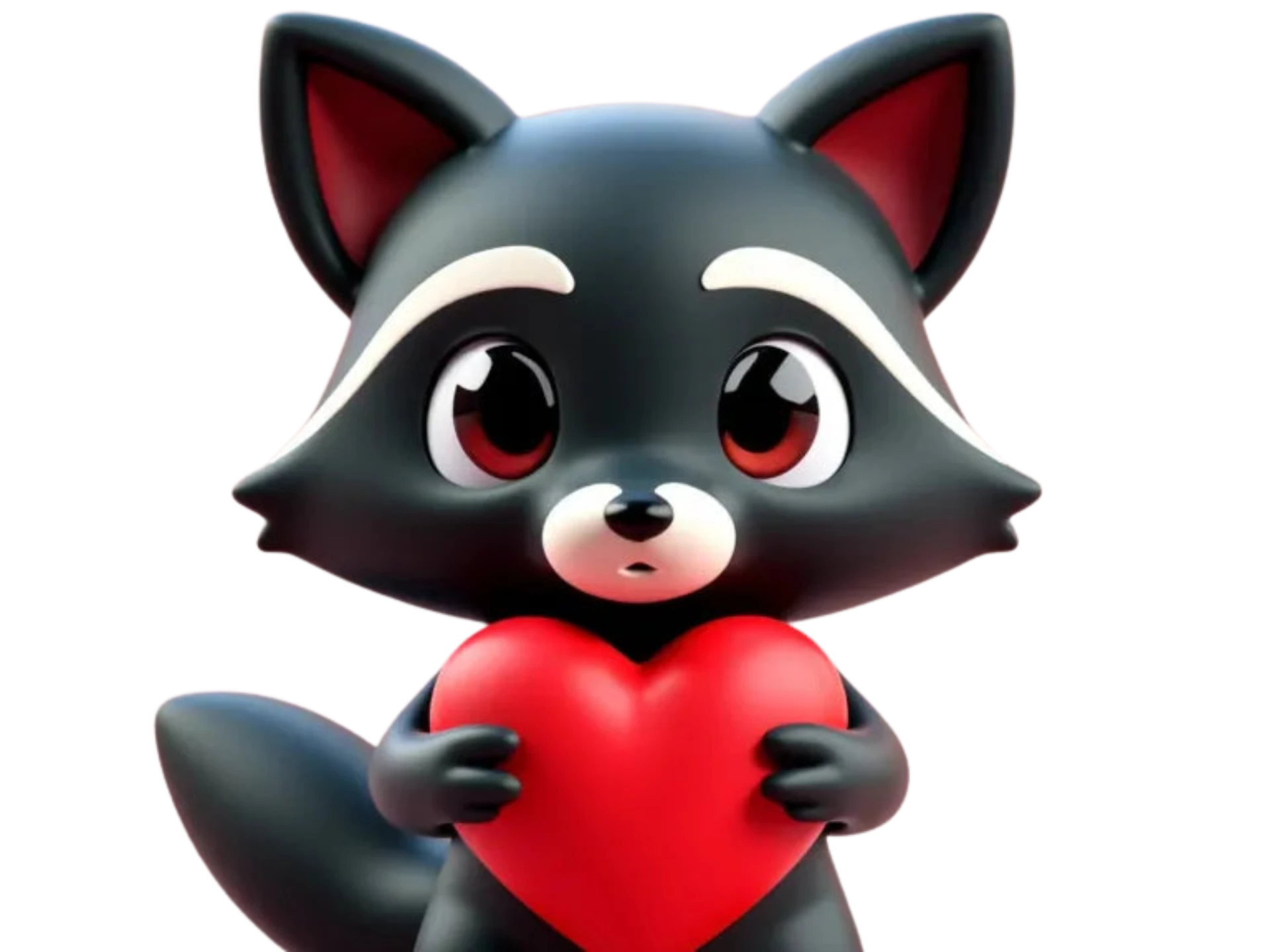 Valentine cute raccoon with heart