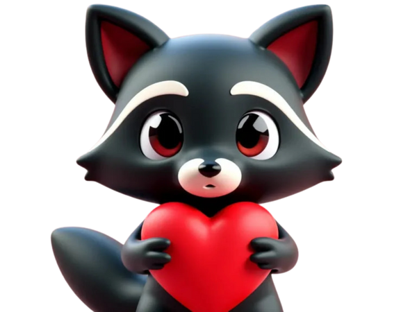 Valentine cute raccoon with heart