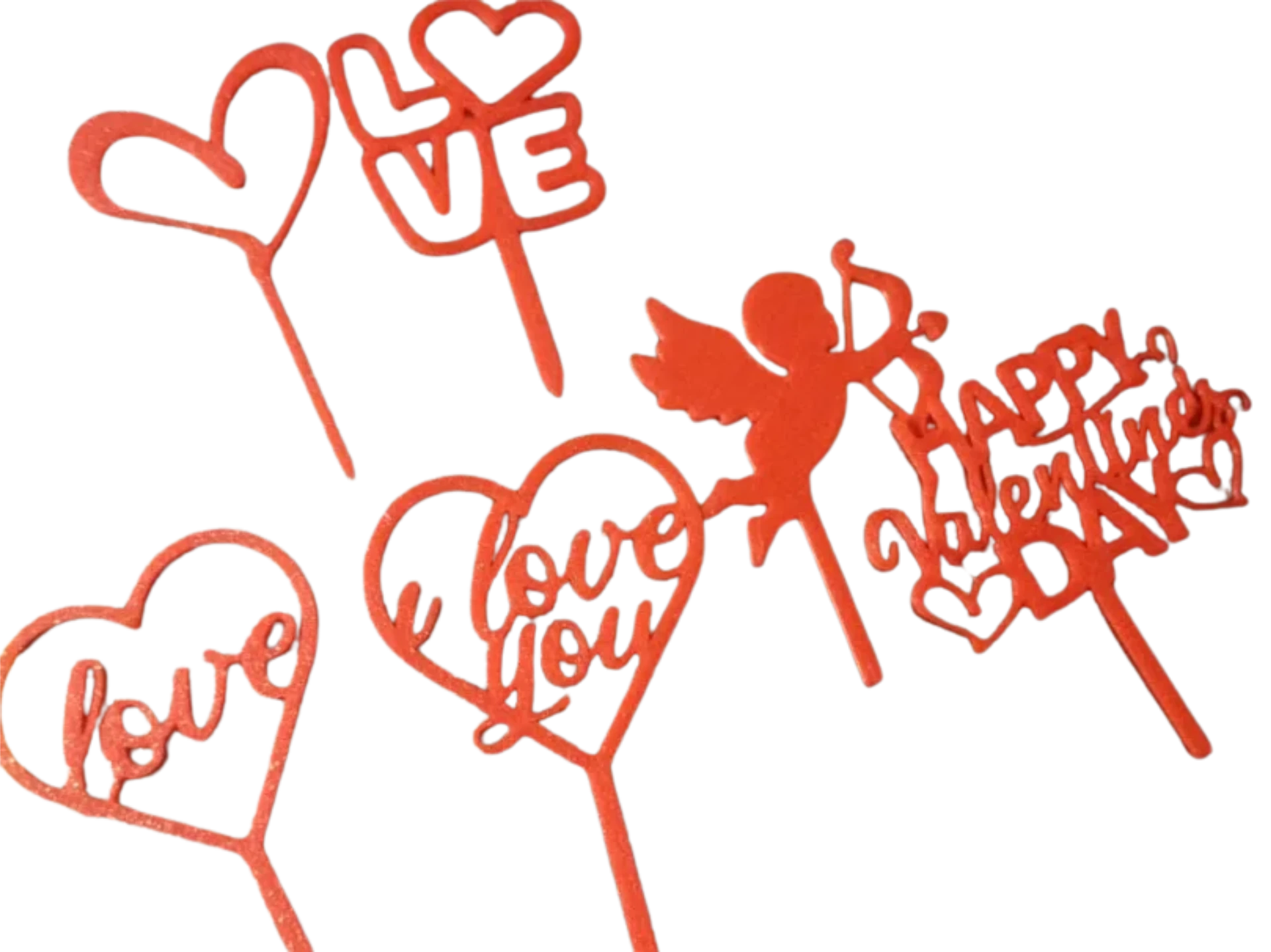 Valentine cake topper for cupcake or bento cake