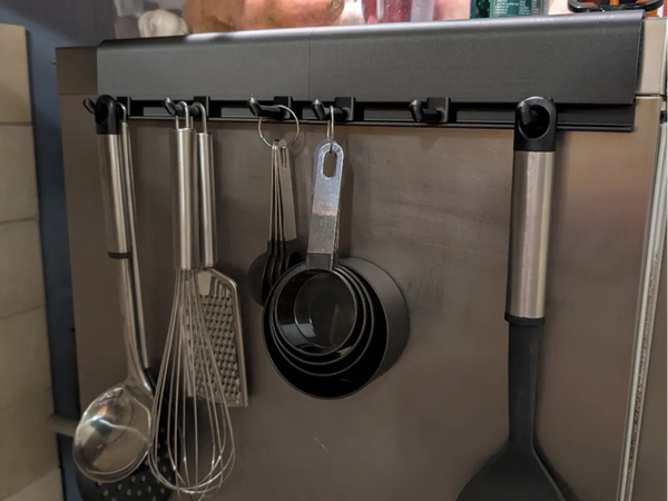 Kitchen Utensil Rack and Adjustable Hooks