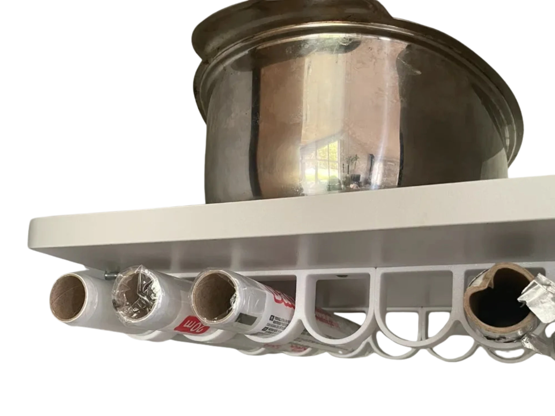 Rolls of kitchen foil and film organizer