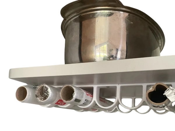 Rolls of kitchen foil and film organizer
