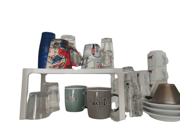Kitchen shelf for cups and glasses