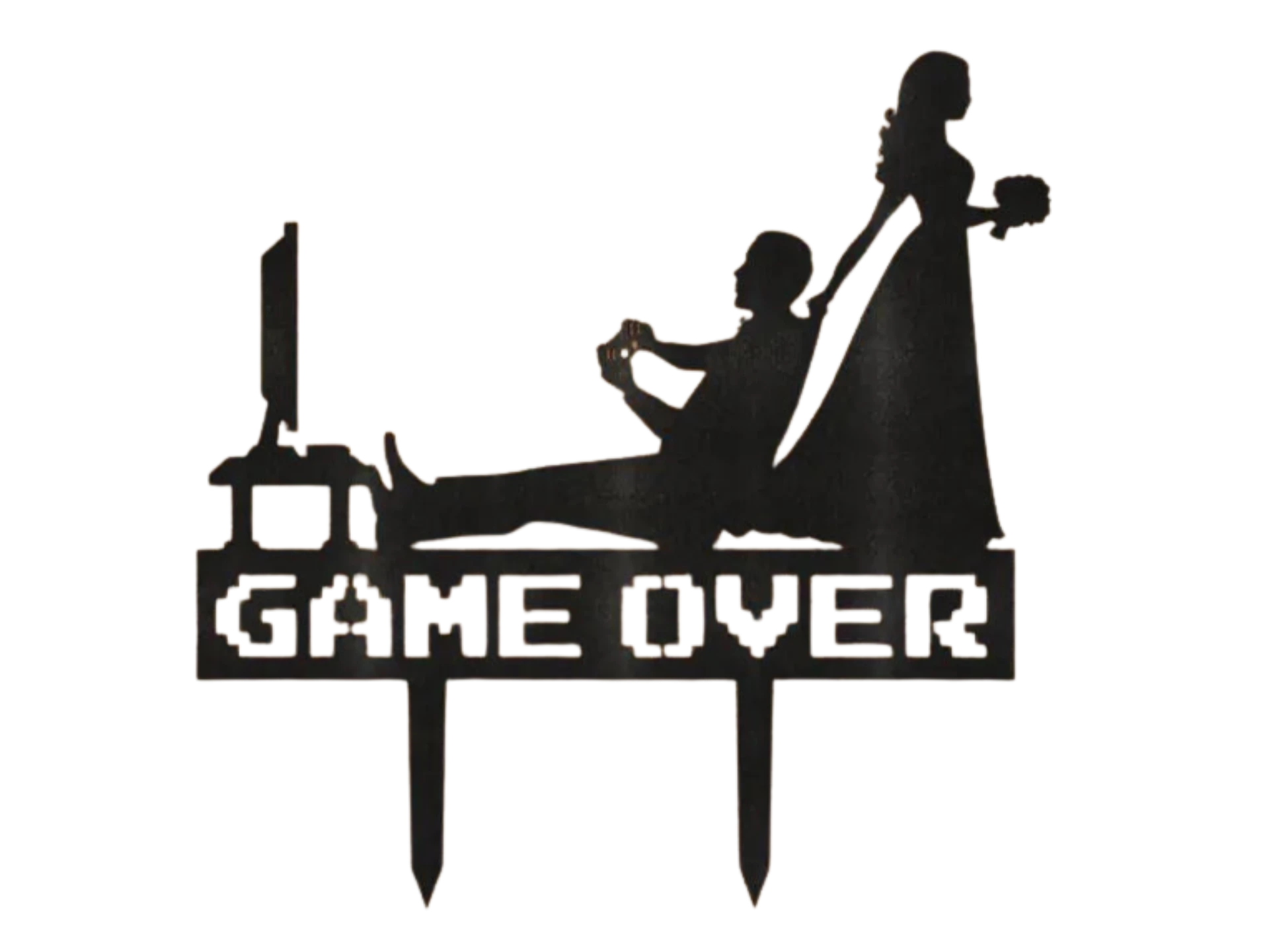 Game Over funny Cake Topper