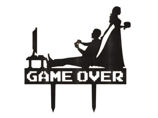 Game Over funny Cake Topper
