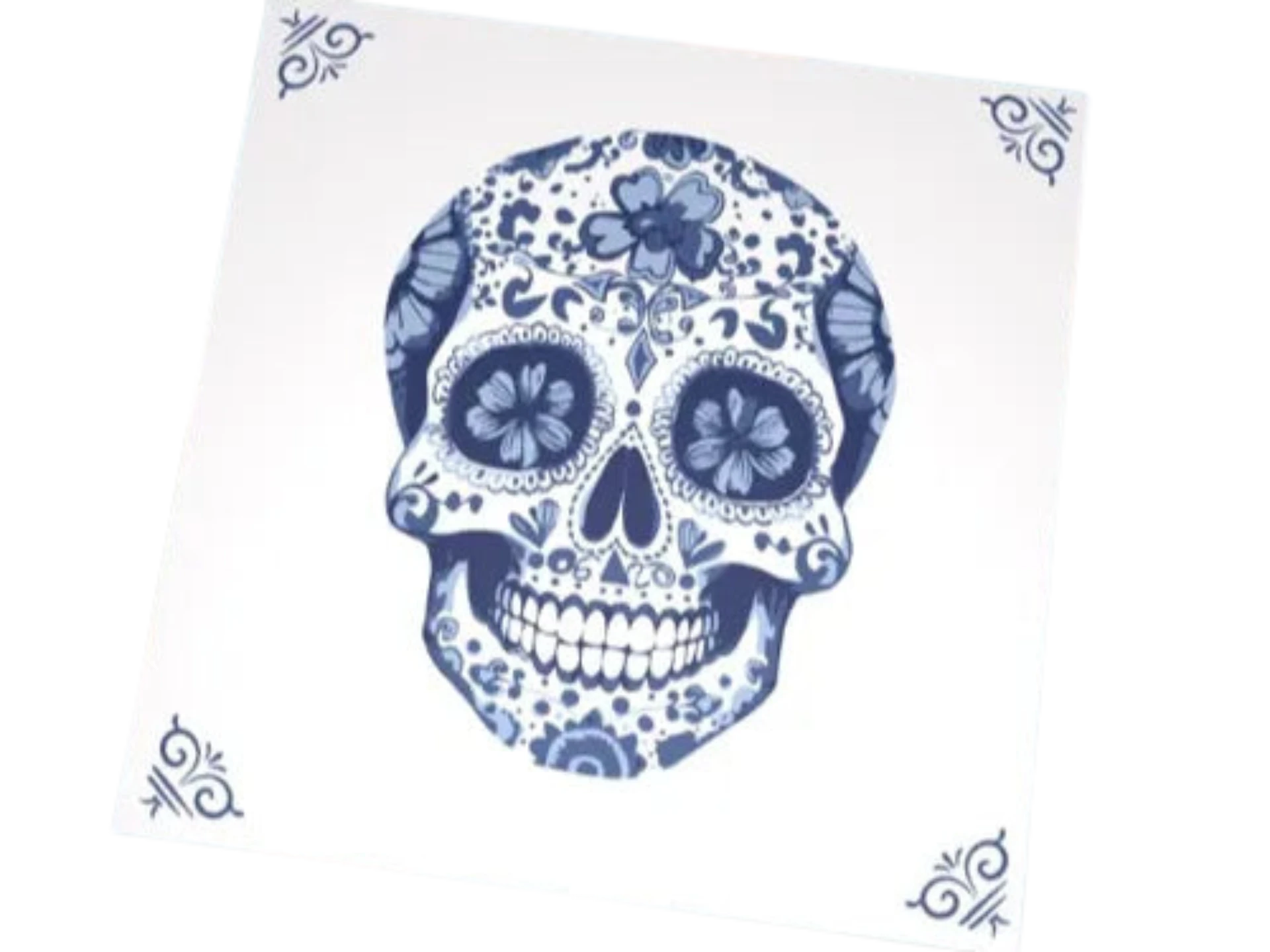 SugarSkull Delft Bathroom Tile