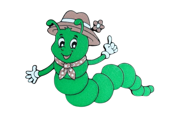 Cute little worm cake topper