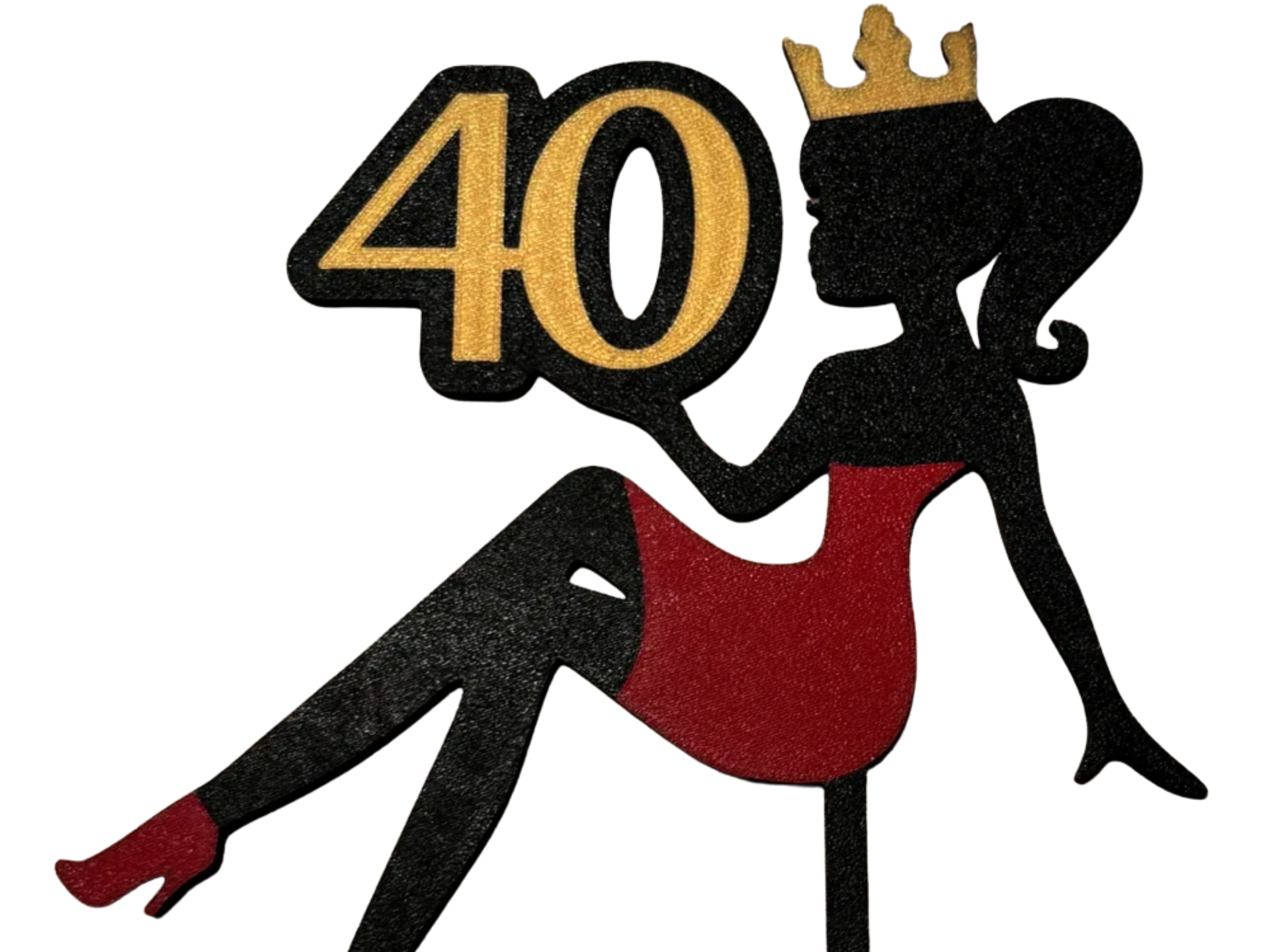 Cake topper Woman with Crown 40 birthday
