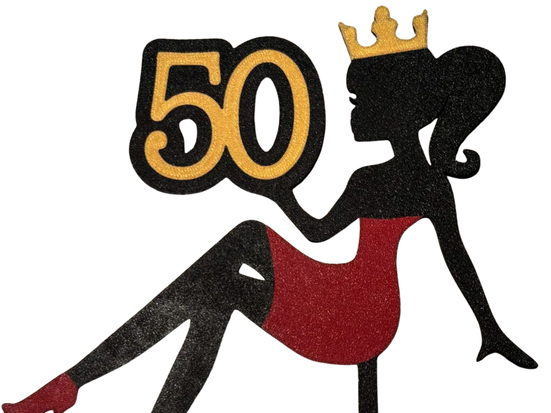Cake topper Woman with Crown 50 birthday