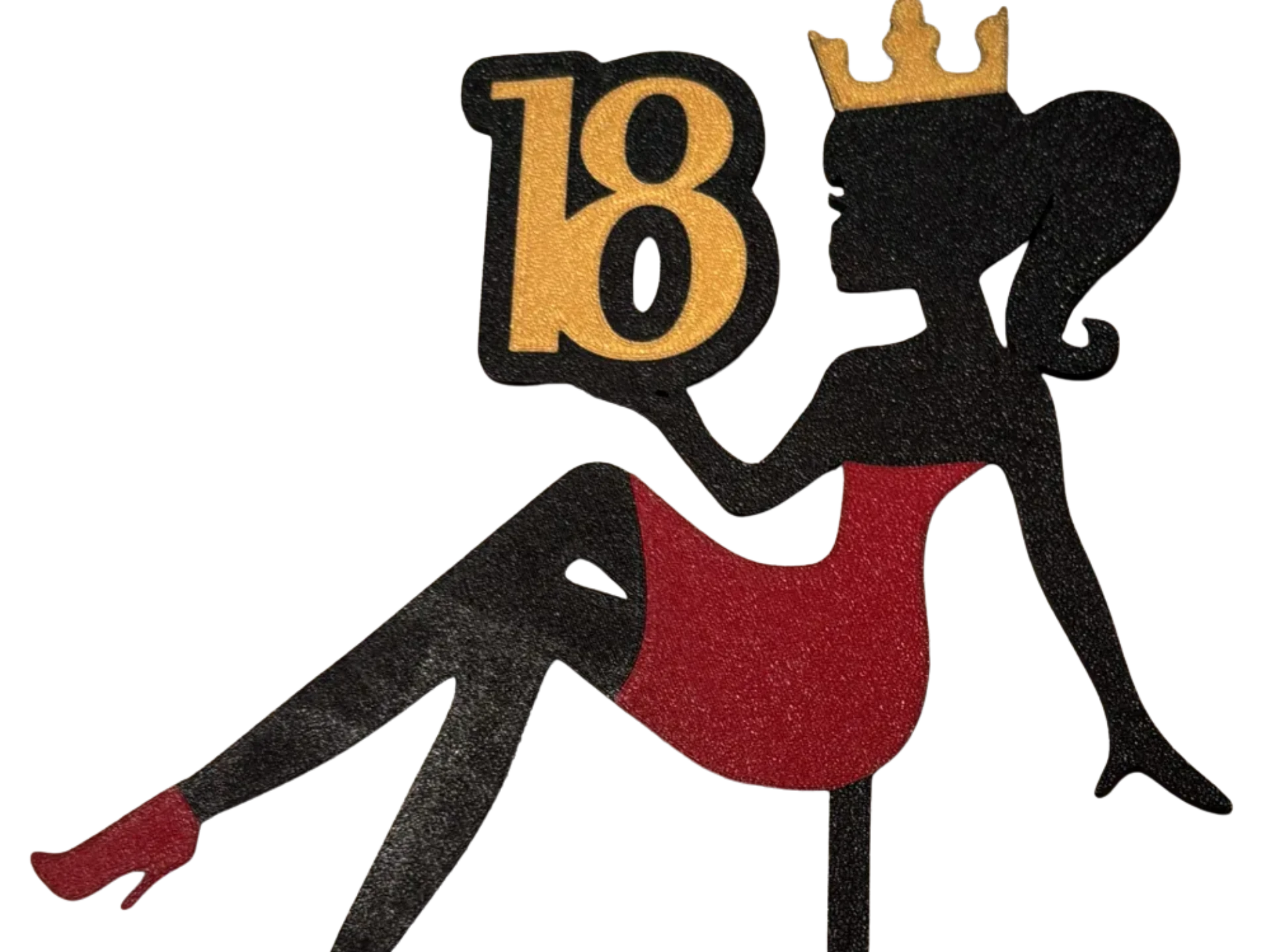 Cake topper Woman with Crown 18 birthday
