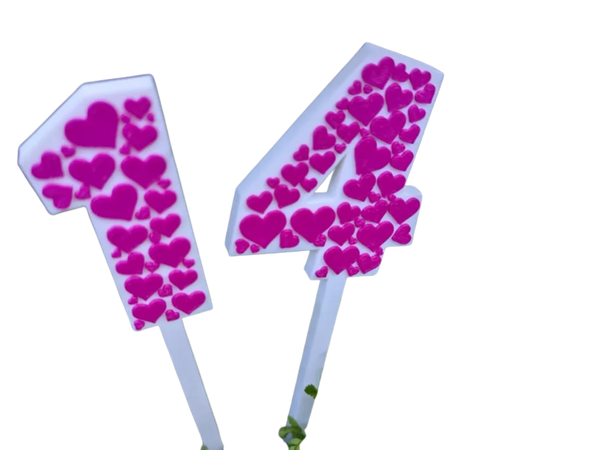 Cake Topper & Flower Stewards Hearts for Birthdays