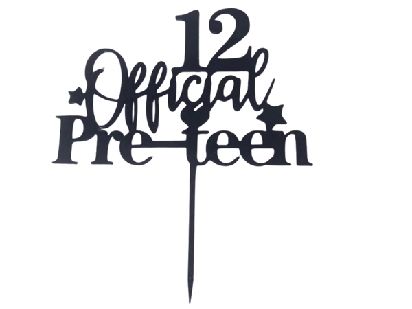 12 Official Pre-Teen cake topper