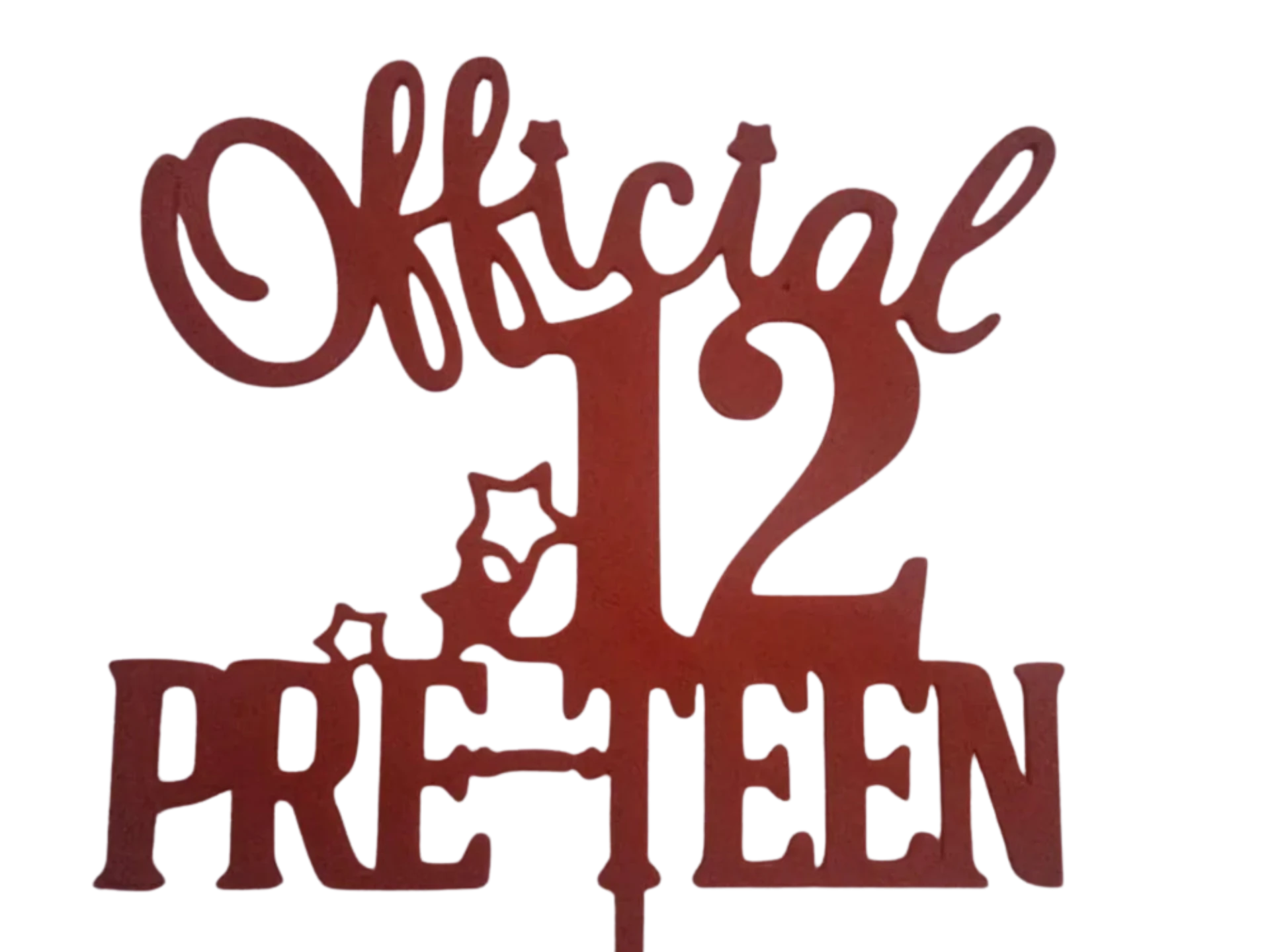 Official 12 Pre teen cake topper