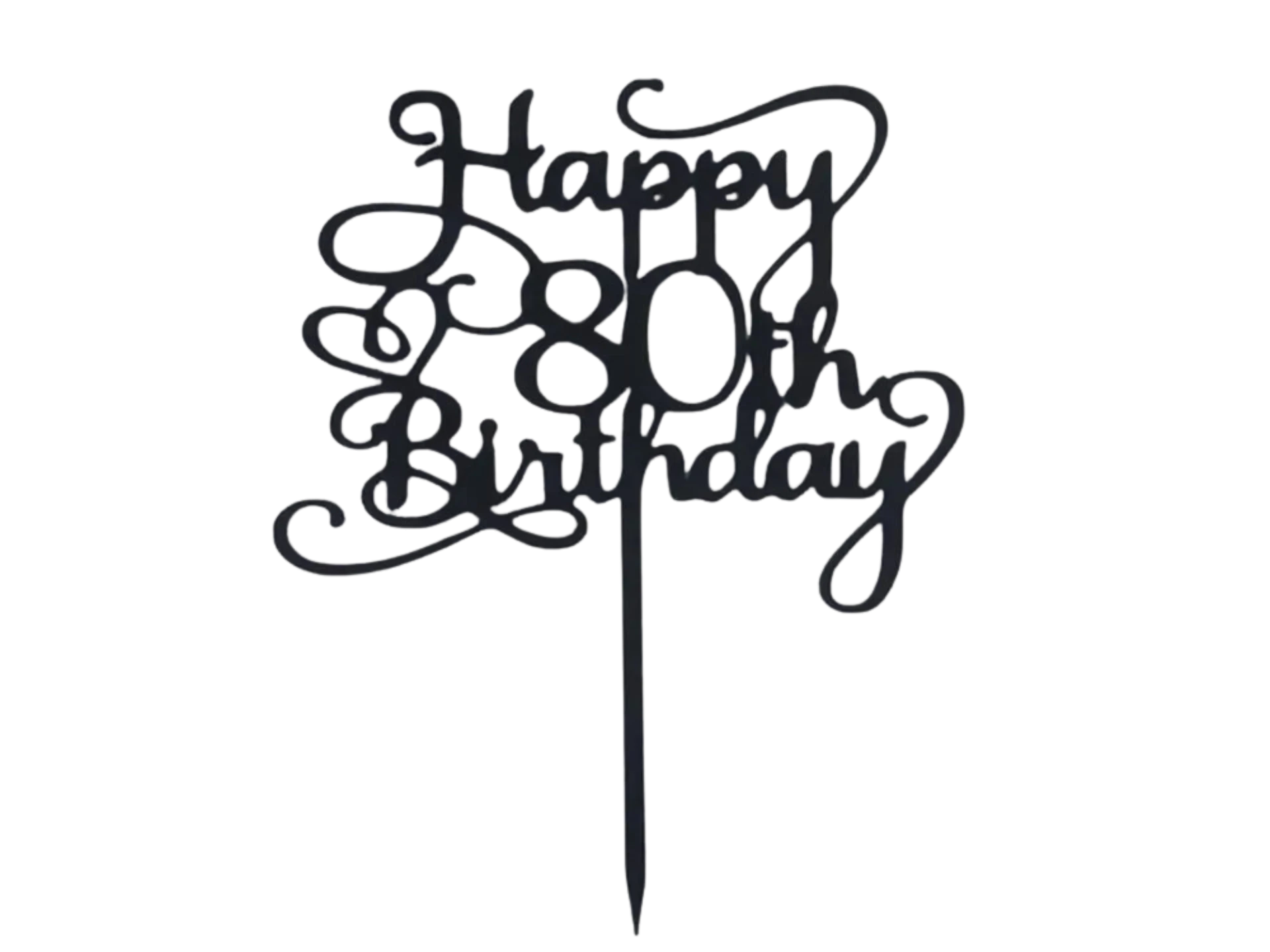 Happy 80th Birthday  (lady design) cake topper