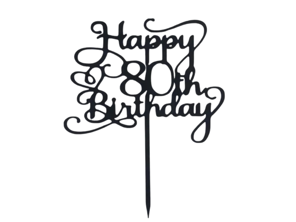 Happy 80th Birthday  (lady design) cake topper