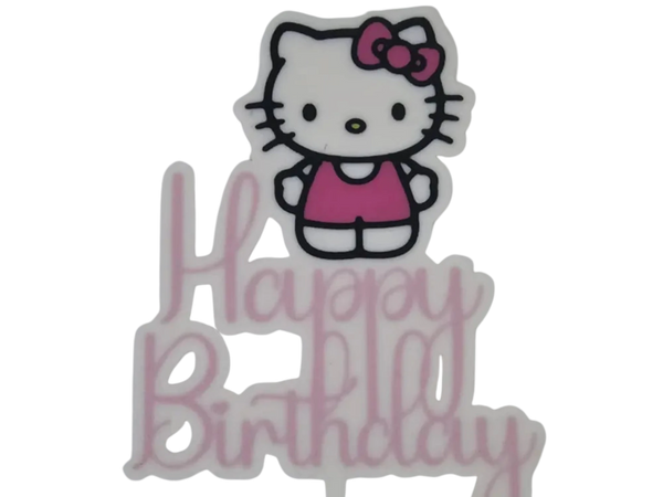 Hello Kitty Happy Birthday cake topper